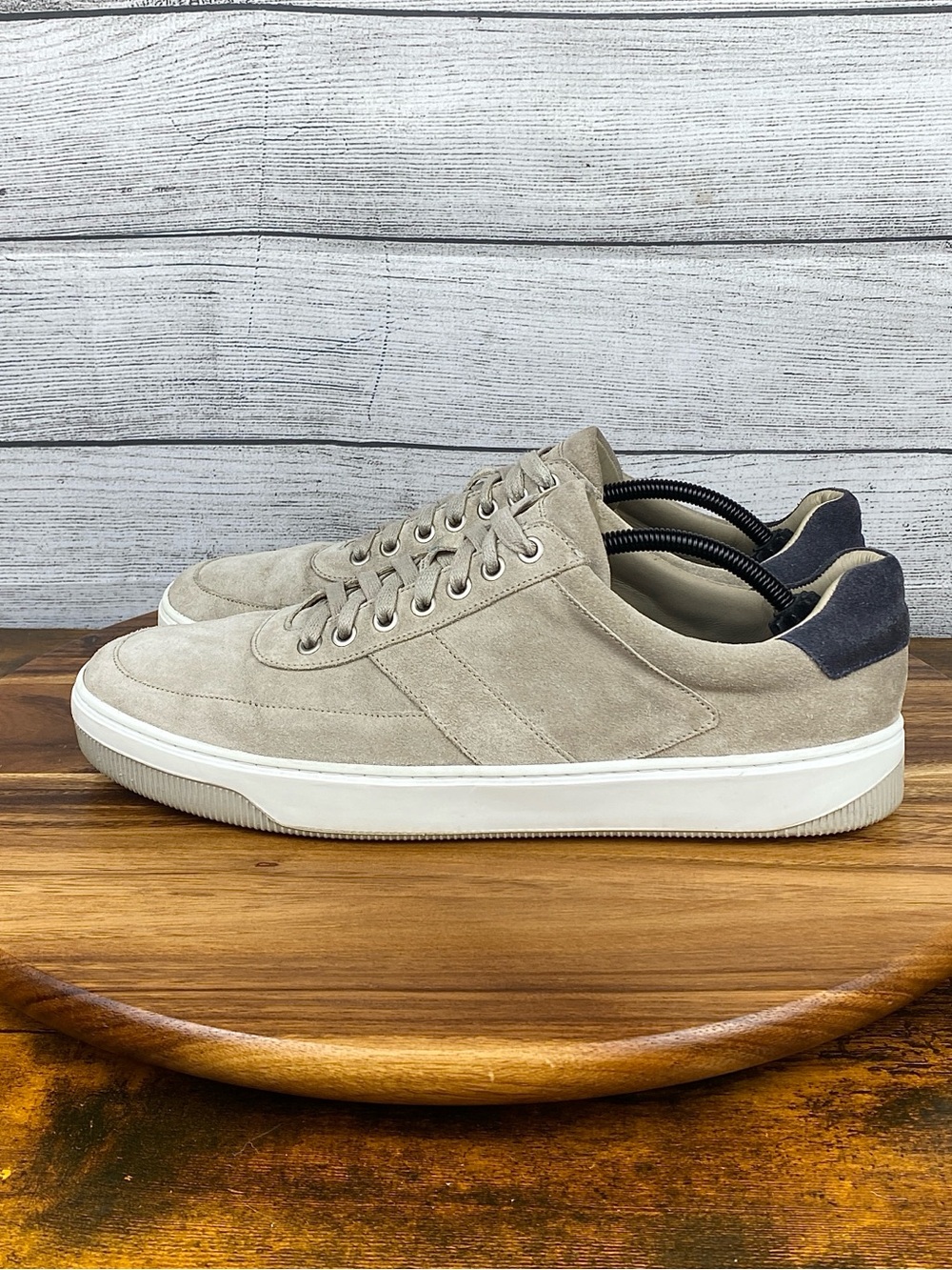 Peter Millar Vantage Suede Sneakers Beige Gray Navy Men’s Shoe Size 12 M